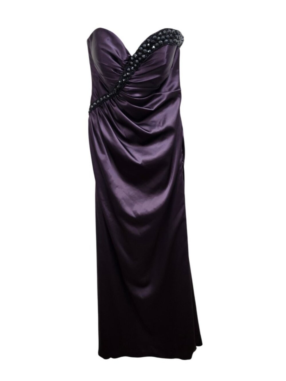 Flirt by Maggie Sottero Purple Beaded Strapless Formal Prom Gown Dress Size 8 - Picture 2 of 16